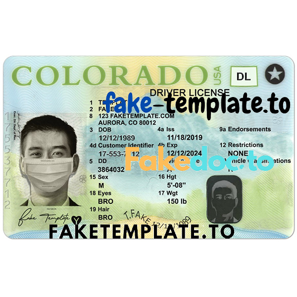 Colorado Drivers License Template - FaketemplateOnline.com